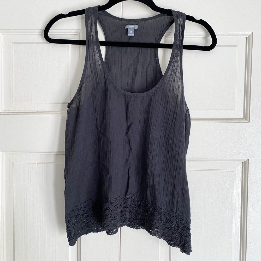 Aerie Linen Lace Tank Top